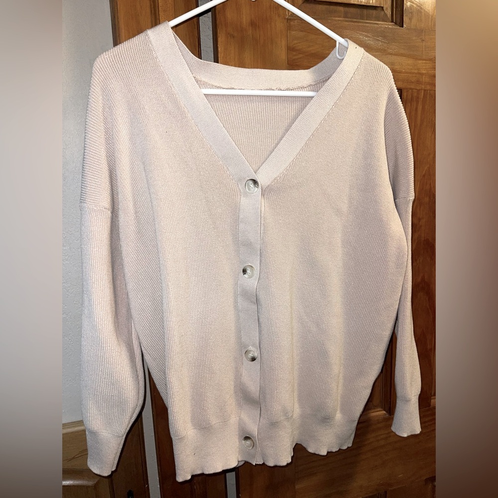 Women's Cream Cardigan Sweater